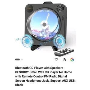CD Player Portable Bluetooth CD Player with Speakers DESOBRY Small CD Player Hom